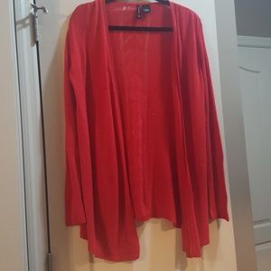 Red cardigan